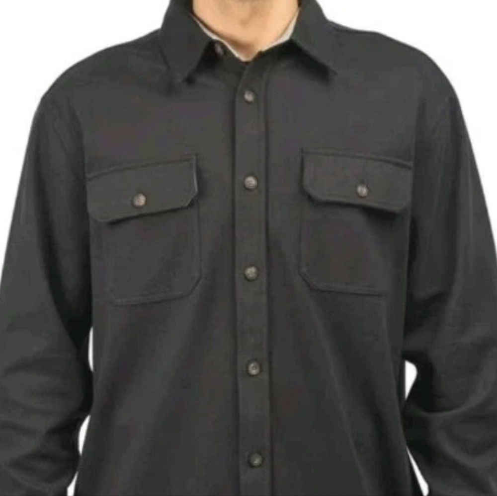 Jachs Overshirt Sm Black Fleece Lined Flap Pocket Shacket Field Shirt Jacket Nwt
